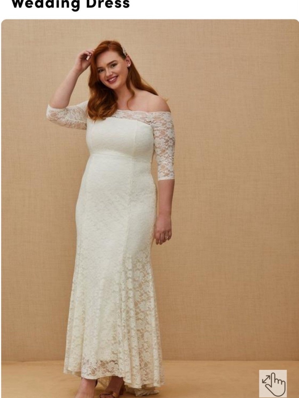 torrid Off-Shoulder Lace Bridal Gown in Ivory